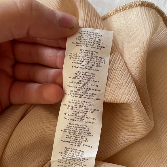 Boohoo Plus Ruffle Detail Plunge Beige Cream Blouse Size 20 Plus Size - Picture 9 of 10